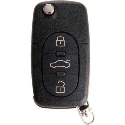 4 Buttons Remote Flip Folding Key Shell Case For Audi A4 A6 A8 Quattro TT S4 S8 CR2032 Replacement Keyless Fob