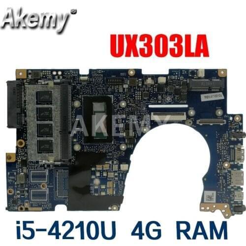 Akemy UX303LAB Laptop Motherboard For Asus UX303LA UX303LNB Laptop Motherboard i5-4210U 4GB RAM 90NB04Y0-R06000