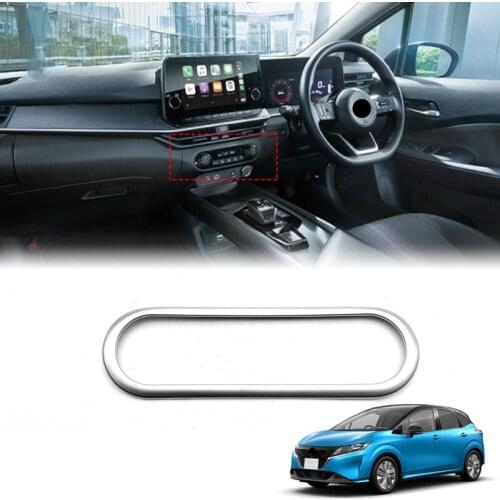 Car Chrome Interior Console Air Condition Adjust Panel Cover Trim for 2021 2022 Nissan Note E13