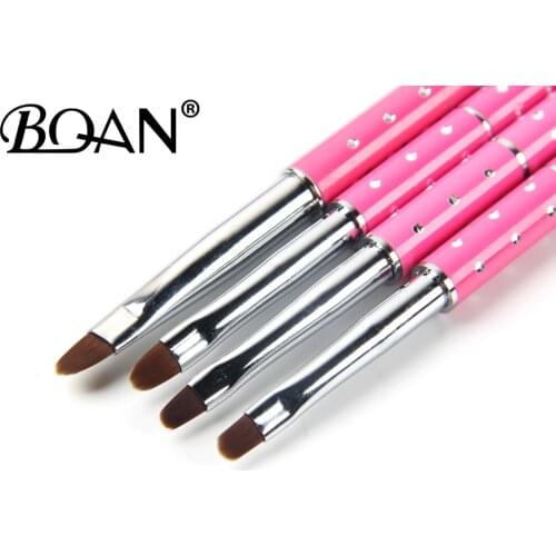 BQAN 10Pc #2#4#6#8#10 Nail UV Gel Pen Brush Nail Art Gradient Rosy Color Brush Acrylic UV Gel Corrugated 3D Tip Effect Design