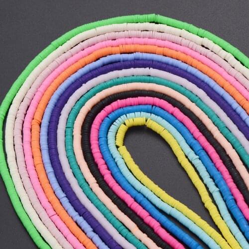4mm Chip Disk Loose Spacer Handmade Beads 10Pcs/Lot Flat Round Polymer Clay Beads For DIY Jewelry Making Bracelet Necklace