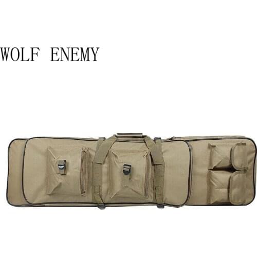 100cm 40" Inch Double Pockets SWAT Dual Tactical Large Capacity Carrying Case Bags for Rifle Airsoft AEG Gun Army Green Black