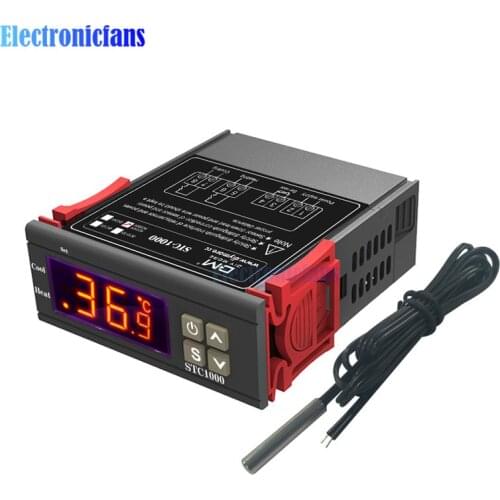 STC-1000 DC 12V-72V AC 110V-220V LED Digital Thermostat Temperature Controller With Heater and Cooler waterproof probe sensor