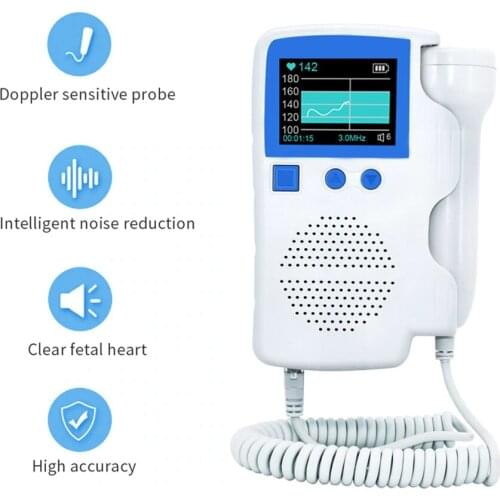 Baby Heart Detector Household Doppler Doppler Fetal Heartbeat Monitor 3.0MHz No Radiation USB Cable Pregnancy Care LCD Display