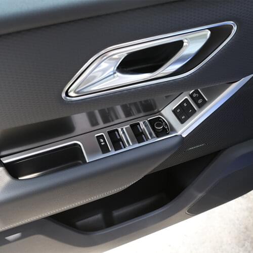 Carbon Fiber Style Car Interior Door Window Lift Button Frame Cover Trim For Range Rover VELAR 2017 Car Accessories
