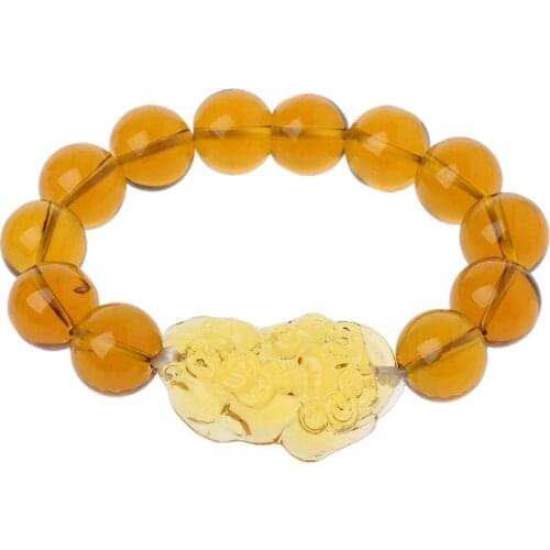 Feng Shui Citrine Gem Stone Wealth Pi Xiu Bracelet Attract Wealth and Good Luck