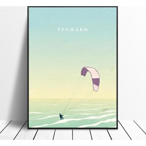Kitesurfing Canvas Travel Poster Prints Home Wall Art Decor Painting