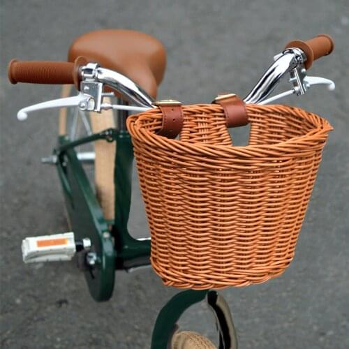 Handmade Bike Scooter Front Basket Portable Retro Handlebar Cycling Carrying Holder Bicycle Basket Baggage Bag For Kids Adult
