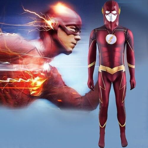 The Flash Season 4 Costume Cosplay Zentai Jumpsuit Spandex Lycra Bodysuit Halloween Costume The Flash Season 4 Cosplay Adult/Kid