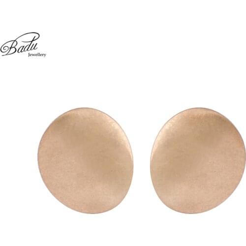 Badu Matte Gold Earrings Small Metal Twisted Geometric Earrings Female Punk Jewelry Evening Banquet Texture High-end Wholesale