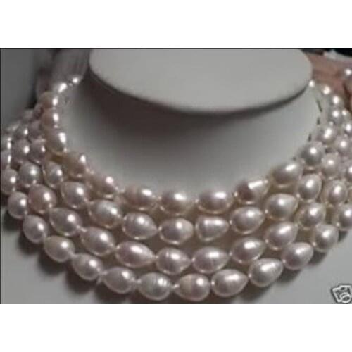 Fashion 7-10MM AAA White Baroque Shell Pearl Necklace Long Rope Chain Beads Jewelry Natural Stone 68inch