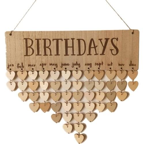 Chritsmas Birthday Special Days Reminder Board Home Hanging Decor Wooden Calendar Board Hanging Ornament New Year Decoration