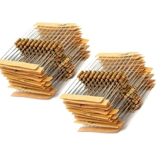 0.5 watt resistor Assortment set,DIY Carbon Film Resistor (1 ohm - 10M ohm ) 1/2W colored ring resistance Assorted package