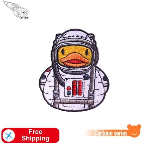 Cute Duck Embroidered Patches Iron on for Kids Clothes Diy Cartoon Animal Appliques Jacket Stickers T-Shirt Badges