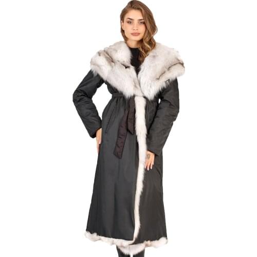 Modaqueen Store Women 'S Double-Sided Wearable Fox fur Accessories Fabric Coat 1931
