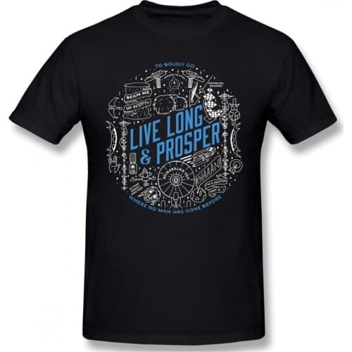 TO BOLDLY GO Short Sleeve Clothes Oversize Design Star Trek Science FictionTV Series Cotton Men T-Shirt