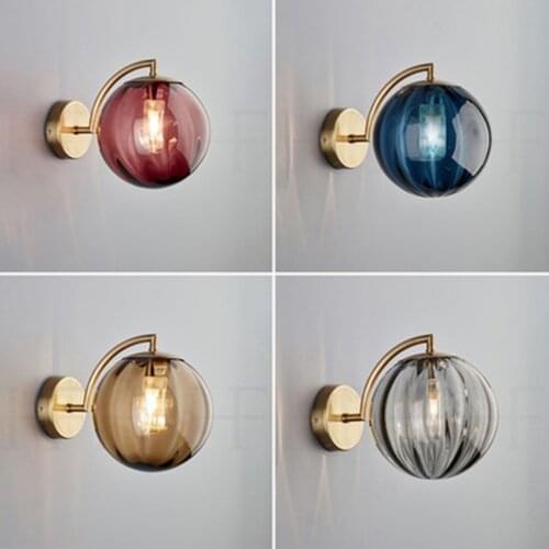 Postmodern LED Color Glass Wall Lights Lighting Nordic Retro Cafe Bar Loft Living Room Lamp Bedroom Bedside Decor Light Fixture