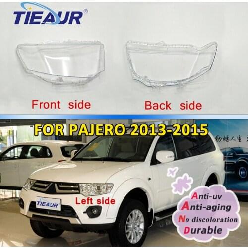 Headlight Transparent Glass Lens Cover for Pajero Front Car Headlamp Clear Auto Shell 2013-2015 Replacement Lamp Shade DIY