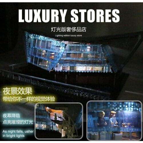 Architecture Series 601099 2531Pcs The Singapore Boutique Clothing Jewelry Store with Led Part Building Block Brick Kids Toys