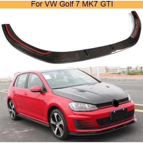 Carbon Fiber Car Front Bumper Lip Spoiler For Volkswagen VW GOLF VII 7 MK7 GTI 2014-2016 Front Lip Spoiler Diffuser Black FRP