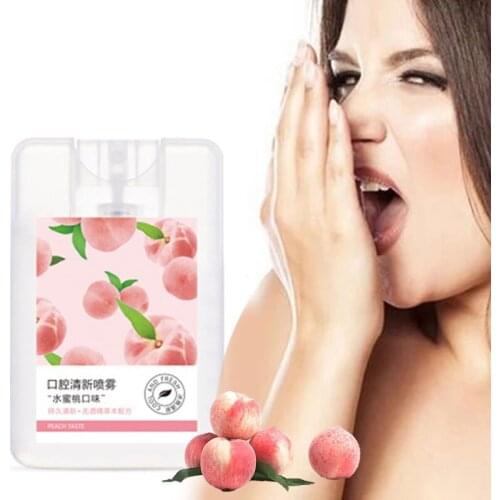 Oral Cavity Spray Remove Bad Breath Cleaning the Mouth Dental Health Peach Easy to Carry Breathe Fresh Air Unisex Oral Care 15ml