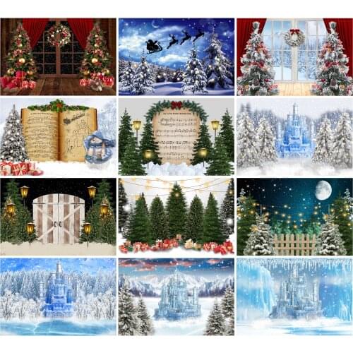 Thin Vinyl Christmas Santa Store Shop Snow Window Wood Mechanic Tools Banner Photography Background Indoor Studio Photo Backdrop