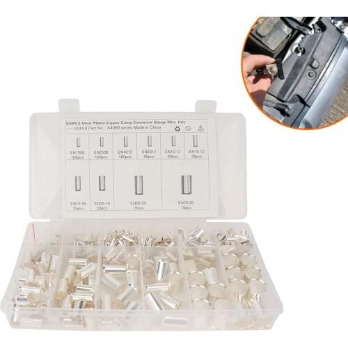 520 Boxed En Tubular Bare End Cold Pressed Tubular Terminal Blocks Red Copper Terminal Blocks