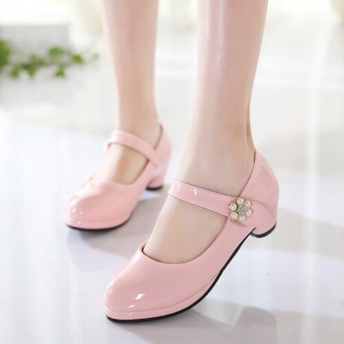 Girls Leather Shoes for Kids Princess Sandals Dress School Fashion Diamond Pendant Summer Children Wedding Party Shoes 26-37