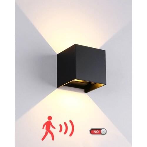 6W 12W Radar Motion Sensor Wall Lamp Outdoor Cube Waterproof IP65 Adjustable Angle Surface Mounted Garden Corridor Porch Light