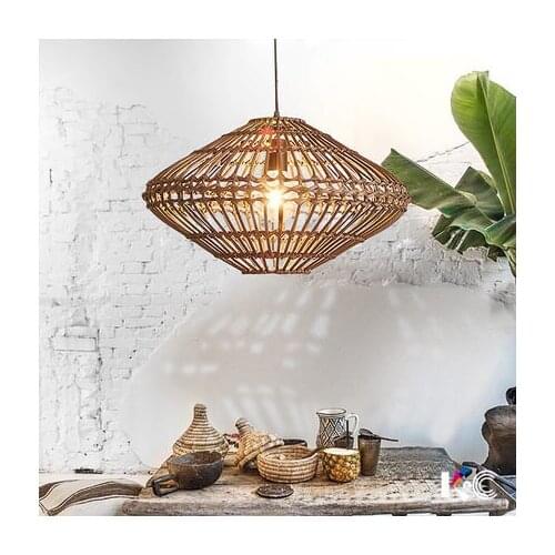 Southeastern Vine Pendant Lamps Vintage Thailand Rattan Pendant Lights Fixture Home Indoor Lighting Restaurant Tea Room Lamp