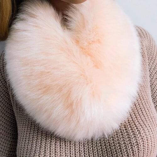 Winter Women Faux Fur Cape Coat Scarf Luxury Raccoon Collar Accessories Female Warm Shawl Christmas Gifts Muffler Neckerchief