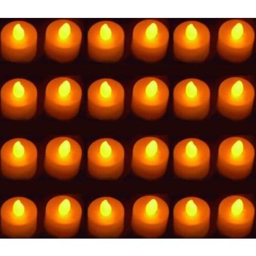 10 pcs/lot Flameless flicking Candle Led Light Long Life Wedding Holiday Party Battery Operated AMBER LED Tealight Candles