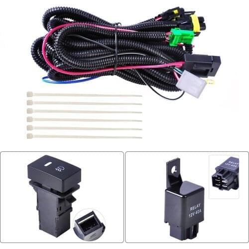 2021 H11 Fog Light Lamp Wiring Harness Socket Wire Connector With 40 A Relay & ON/OFF Switch Kits Fit LED Work Lamp Dropshipping