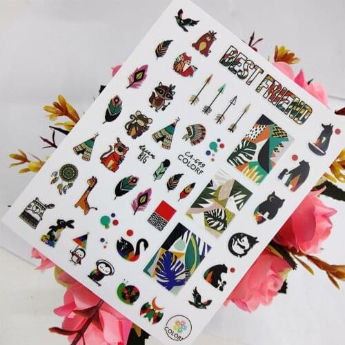 3D Nail stickers Art Tribal Culture Dreamcatcher Animal Design Sliders for Nails Foil Self Adhesive All for Manicure Accessories