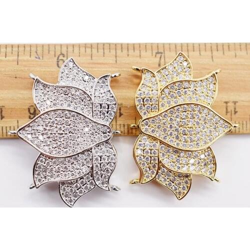 One piece 3strings white/ yellow buterfly zircon wholesale clasps/hooks FPPJ FOR DIY Jewelry