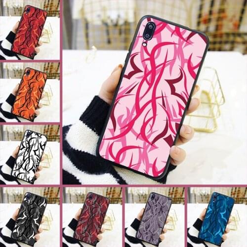 Phone Case For Huawei Y7 Y6 Y5 2019 Silicone Soft Black Camo Pink Art Red Back Cover For Huawei Y9 Y7 Y6 Prime Pro 2019 Case