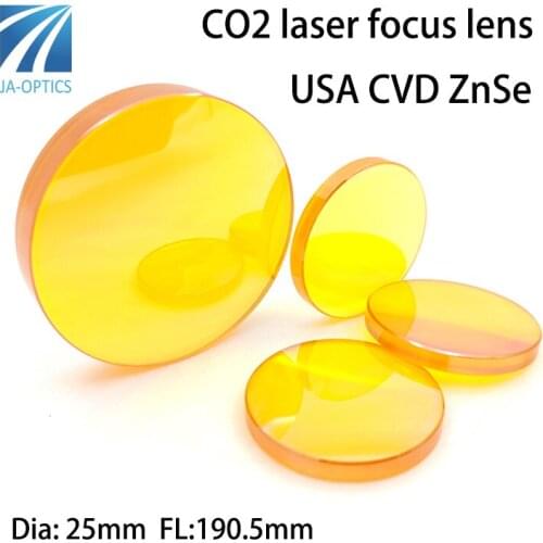CO2 Laser Optical Lens USA CVD ZnSe Focusing Lens Dia.25mm FL190.5mm For Laser Cutting Engraving Machine