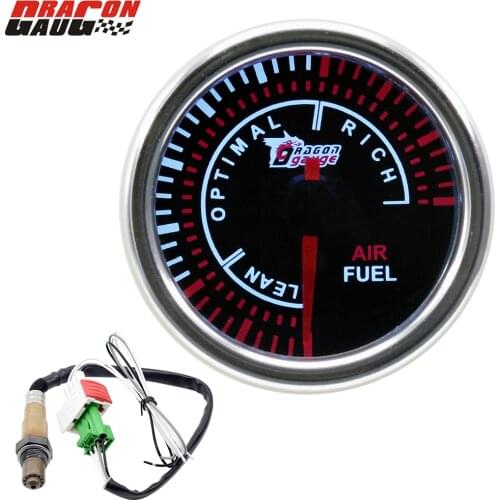 Dragon Gauge 52mm white backlight car Air fuel ratio Gauge Car Modification Ext Temp Gauge Oxygen Sensor Narrow band Meter