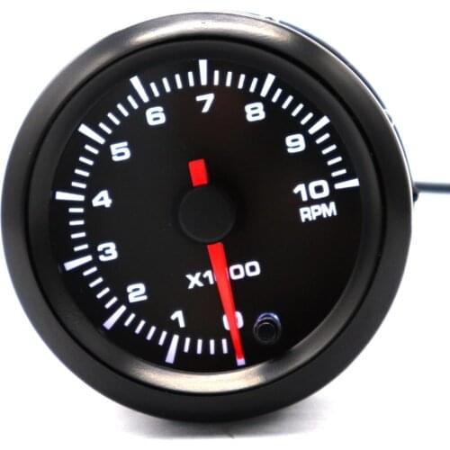 2" 52mm 7 Color LED 12V Electronical Tachometer, Auto Universal Meter Kit Car Accessories, 0-10000 RPM
