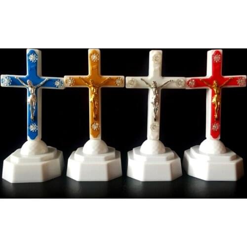 European Style Boutique LED Light Christ Jesus Lcon Cross Home Church Pray Ornaments Church Souvenirs