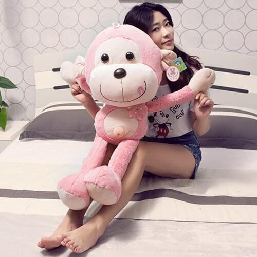 Fancytrader Super Lovely Stuffed Soft Plush Giant Animal Monkey Toy 85cm Cute Monkey Doll Decoration for Kids Gifts