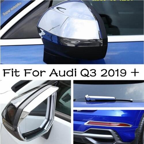 Front Container Storage Box Frame Cover Trim ABS Accessories Interior Fit For Audi Q3 2019 2020 2021 Matte Carbon Fiber Style