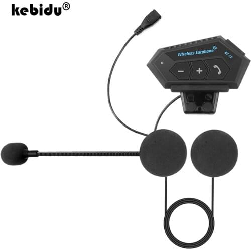 Kebidu Headphone Bluetooth Motorcycle Headset V4.2 Noise Reduction with Microphone MIC Bluetooth for Motor Bike Earphone