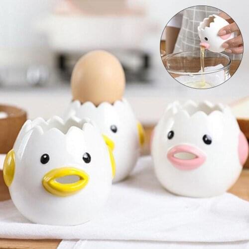 Cartoon Chicken Shape Egg Separator Ceramic Egg White Separator Yolk Dividers Egg Opener Cracker Separator Kitchen Gadgets