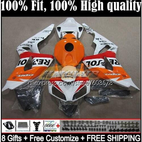 Injection Body For HONDA CBR 1000 RR CC CBR 1000RR 1000CC 49CL.36 CBR1000RR 06 07 CBR1000 RR 2006 2007 OEM Fairing Repsol White