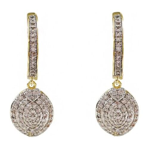 LANFLORA new Trendy contracted zircon women earrings for birthday gift copper alloy cheap factory shop earrings wholesale price