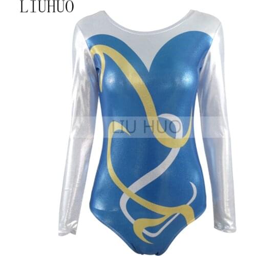 LIUHUO Synchronized Swimming Suits Girls Kids Rhythmic Gymnastics Leotard Children Blue Teens Competition Teamwear Women Dance
