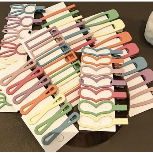 Cute Geometric Hair accessories Girl Side Clip BB Hairpin Fashion Bangs Card Issuing Headdress Suit Hot Sale Women Hairgrips