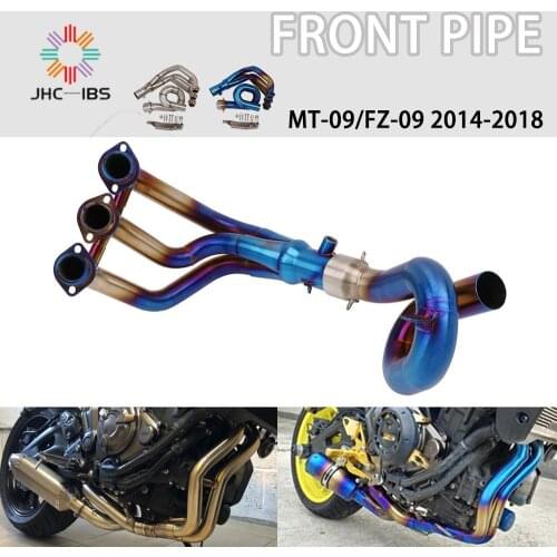 Motorcycle Full Exhaust System Middle Front Exhaust Muffler Link Pipe Slip-on For YAMAHA MT09 MT-09 FZ09 FZ-09 MT 09 2014-2018