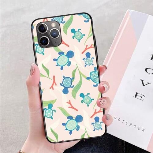 For iPhone I Like Turtles Soft TPU Border Apple iPhone Case